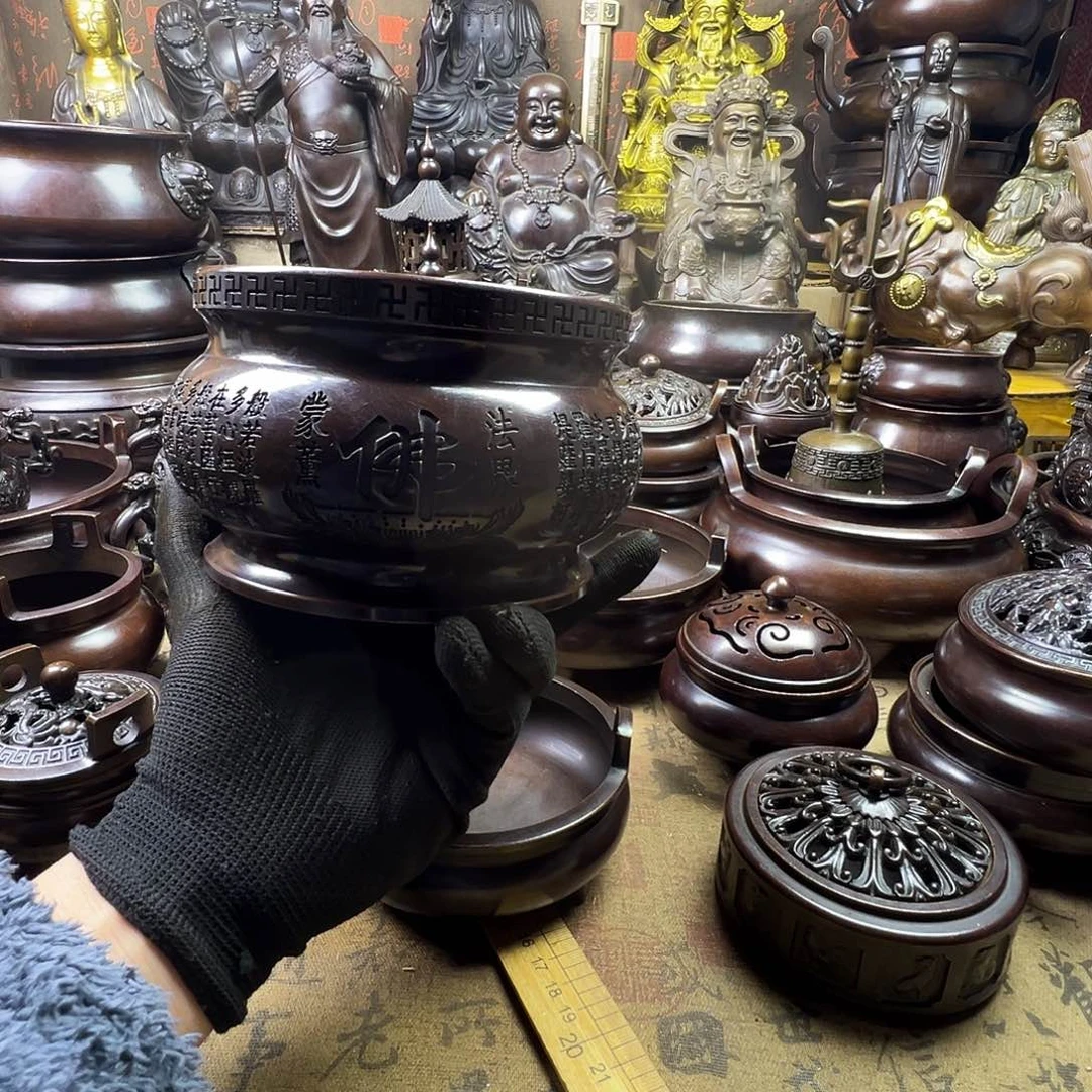 13公分口径心经炉铜香炉供香炉聚宝盆熏香炉