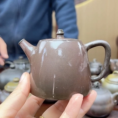 戬谷龙窑坭兴陶柴烧茶壶
