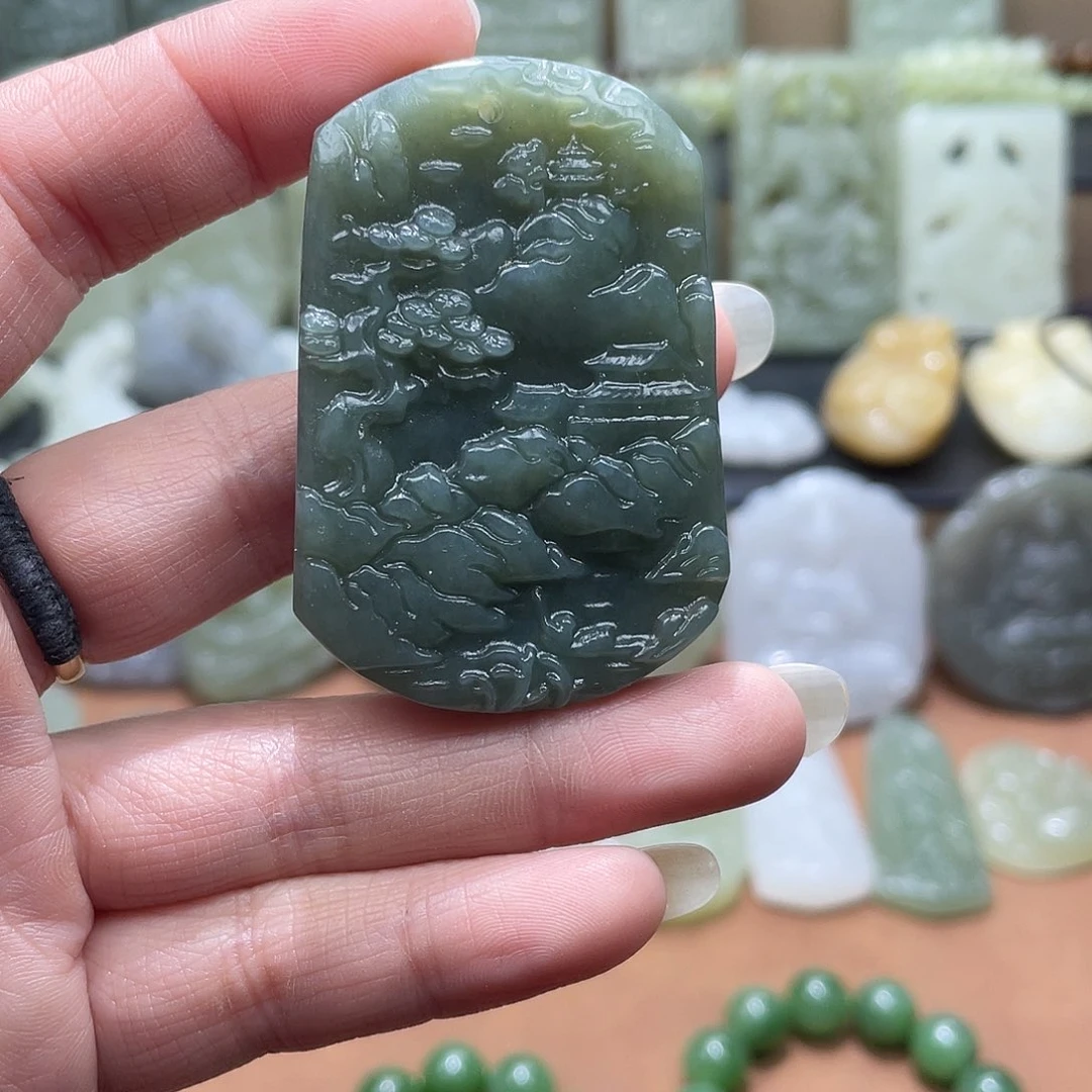 和田玉未镶嵌吊坠(不含链)