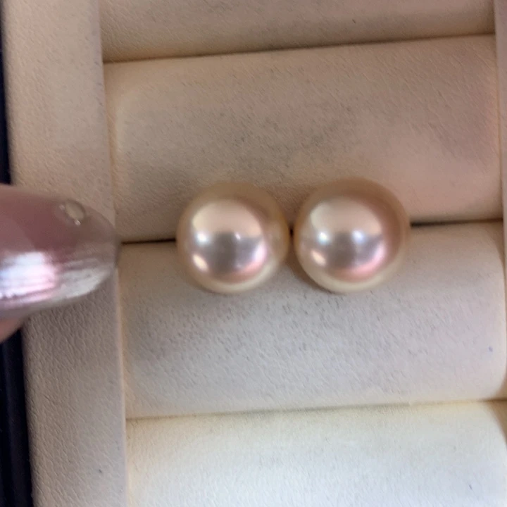 银S925镶嵌耳饰海水珍珠