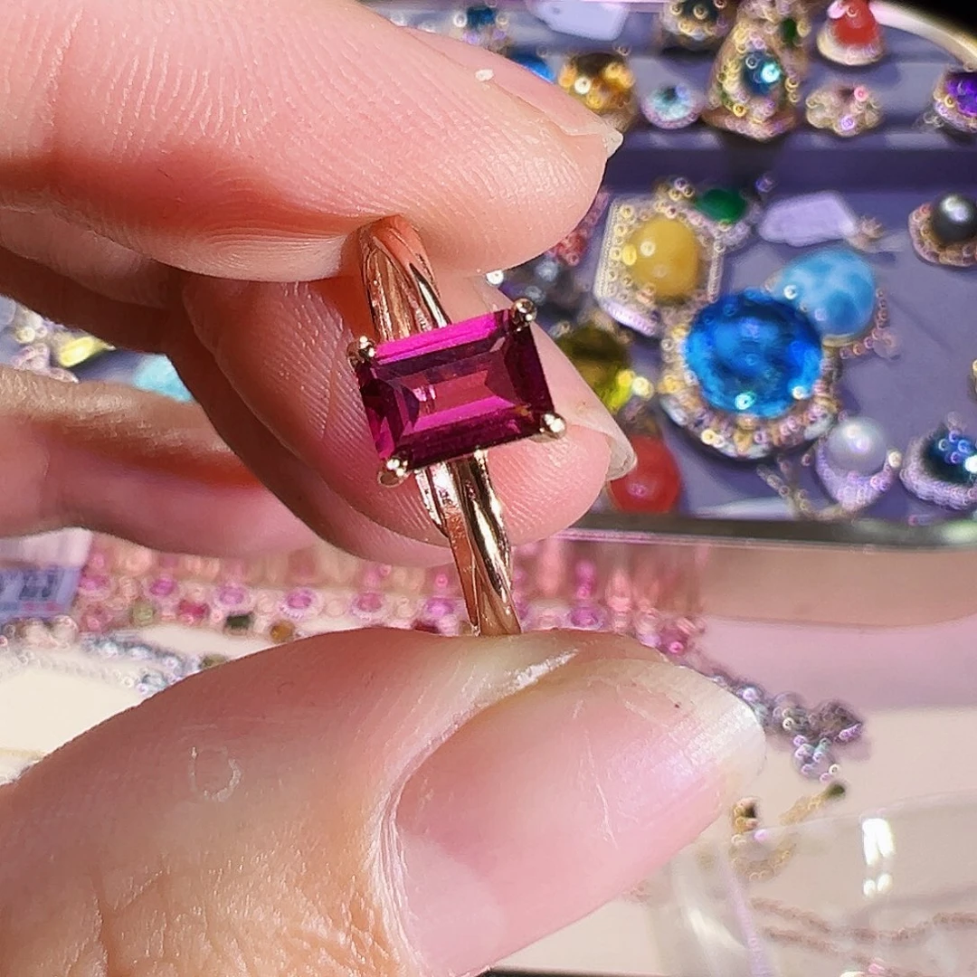 银S925镶嵌戒指石榴石