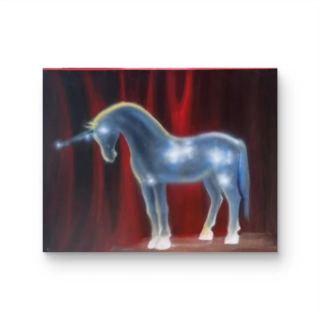 【马】孤品“75*100” No.125纯手绘挂画