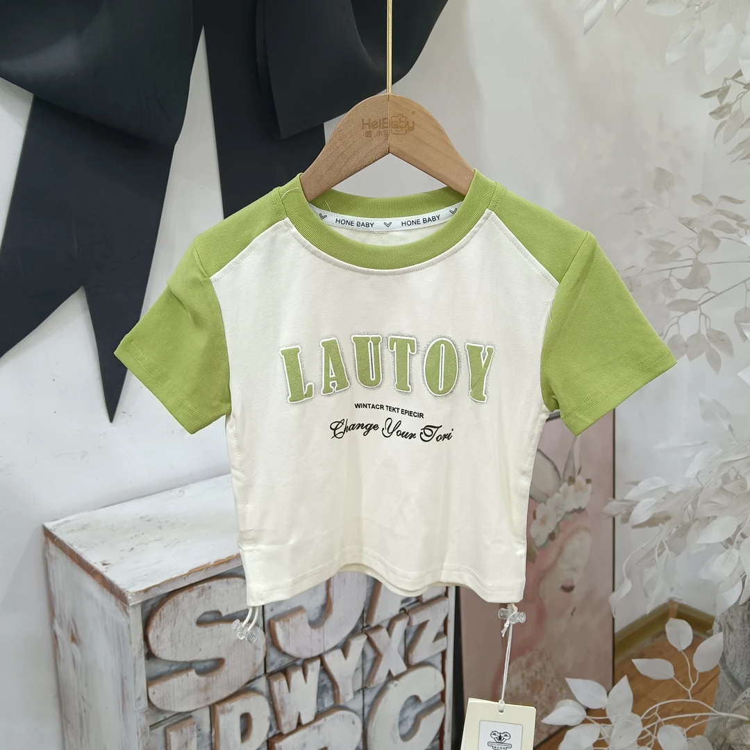 F117绿色女童短款上衣