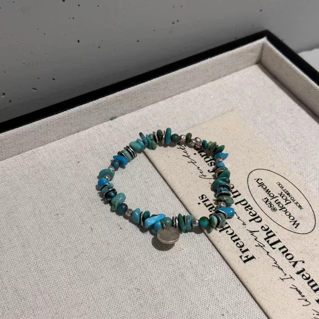 非金属手链 不规则青蓝色小石头手链  A00317