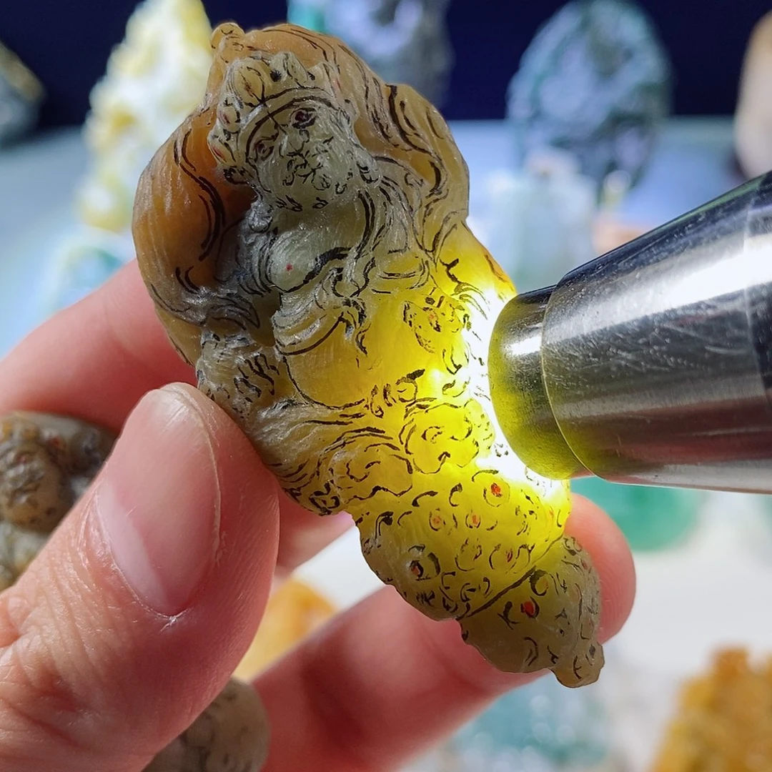 未镶嵌定制翡翠缅甸天然翡翠黄财神