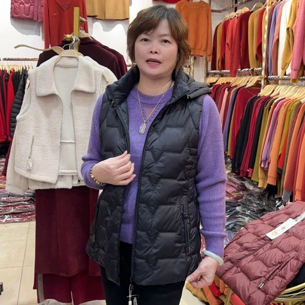 新款妈妈装棉服马甲冬季保暖女士外套中长