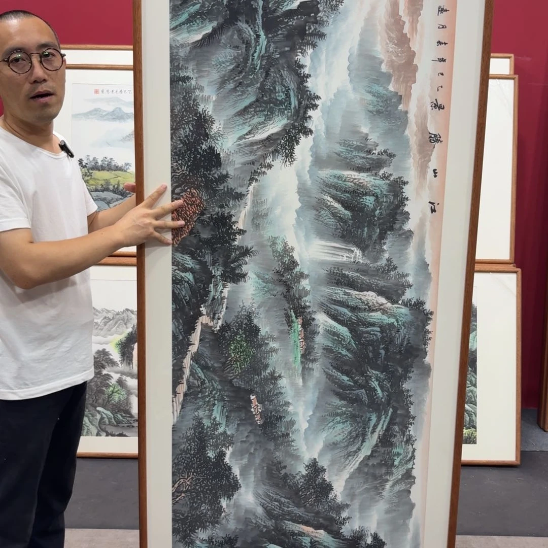 国画带框绘画210/80尺寸