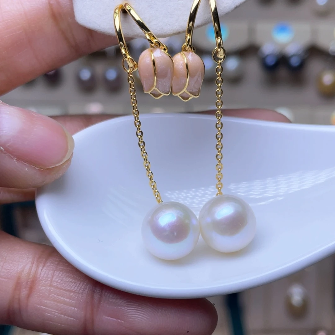 淡水珍珠耳环未镶嵌