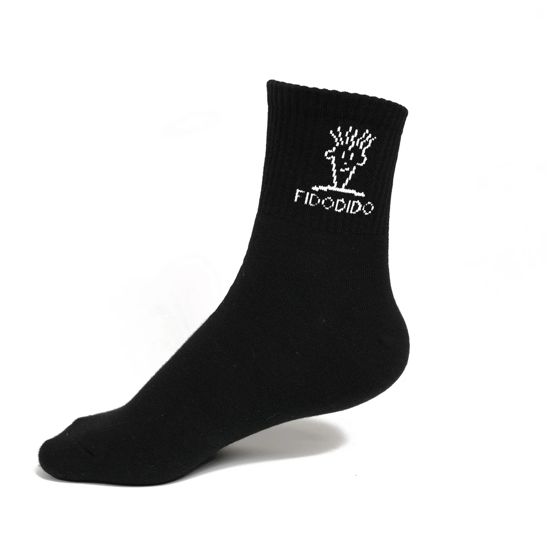 FIDO DIDO3双夏季吸汗透气运动中筒袜纯色提花薄款学院风