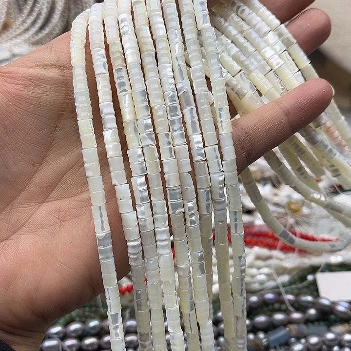 玛瑙/玉髓未镶嵌珠宝半成品一条5/8mm左右白蝶贝竹节