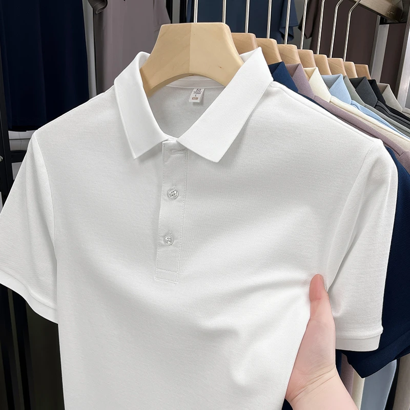 男士POLO衫短袖夏季新款纯色翻领T恤