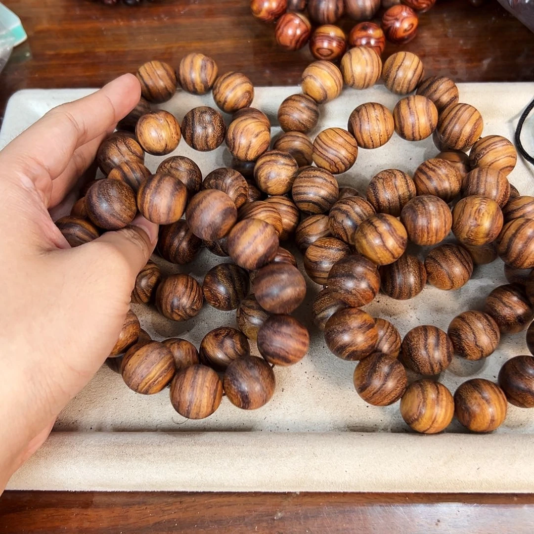 黄花梨/降香黄檀手串/手链20mm圆珠粗抛无聊无腊