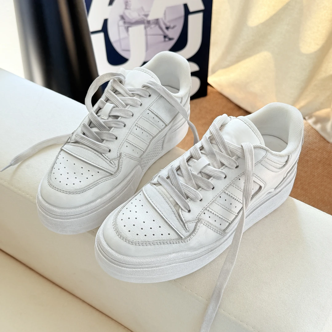 JIE TOU JI欧货高板25新款极简风小白鞋做脏做旧增高休闲板鞋