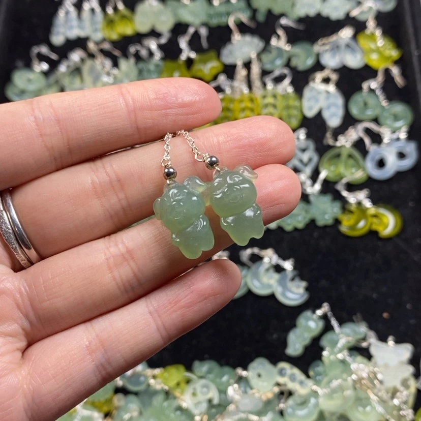 【闪购商品】未镶嵌蛇纹石玉挂件耳饰耳环项链