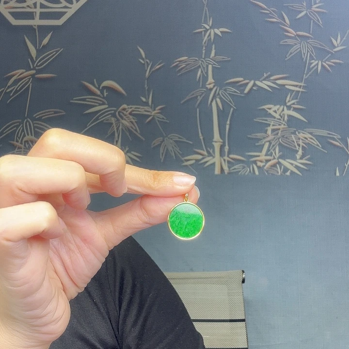 沫***主翡翠银S925镶嵌吊坠(不含链)特价