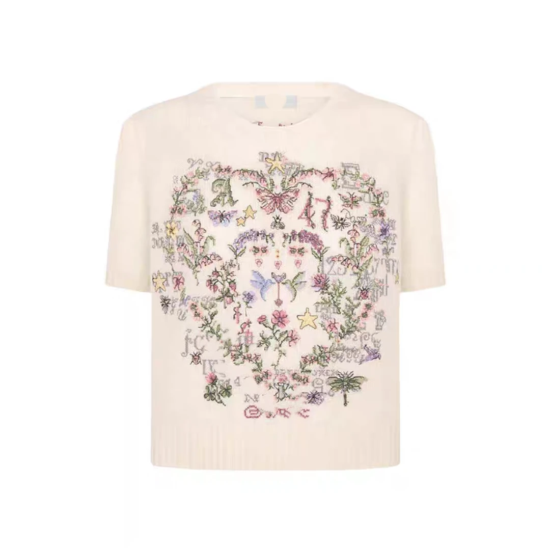 刺绣重工短款针织衫