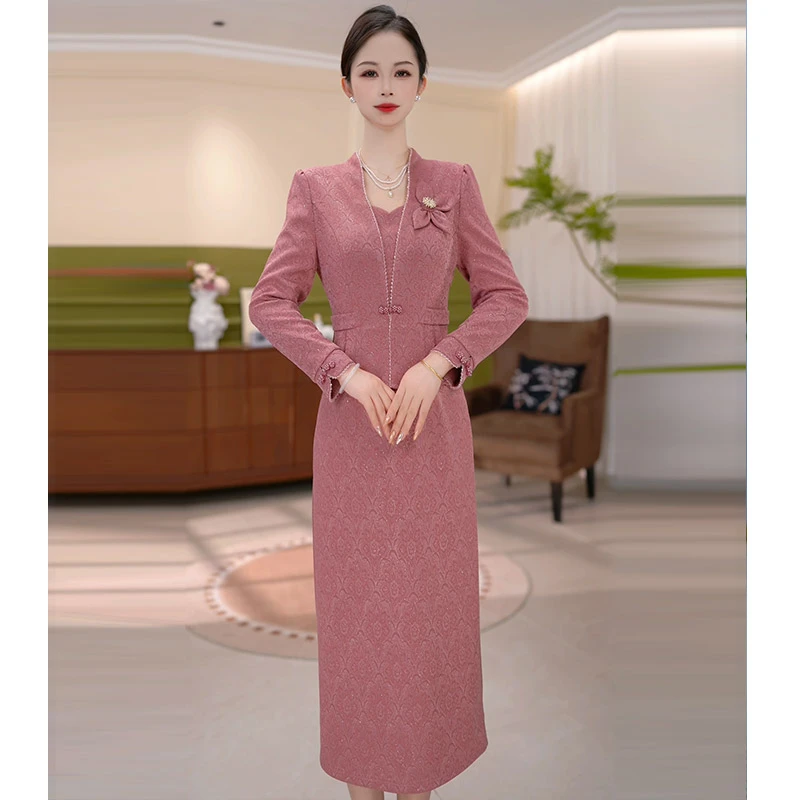 JG-25574 新款2025年秋季时尚气质优雅显瘦连衣裙 M-4XL