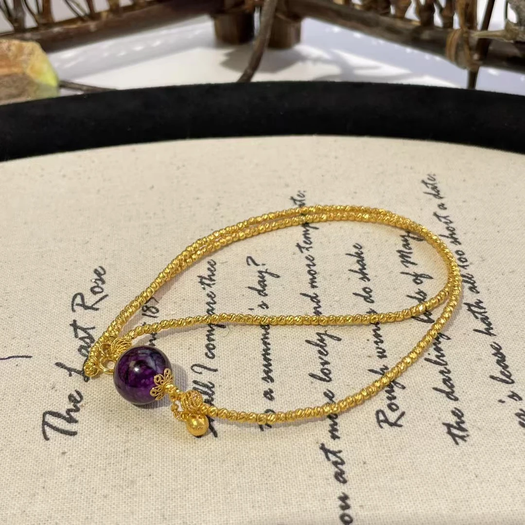 舒俱来丝绒圆珠项链/18k/40cm（拂晓）AZB7402