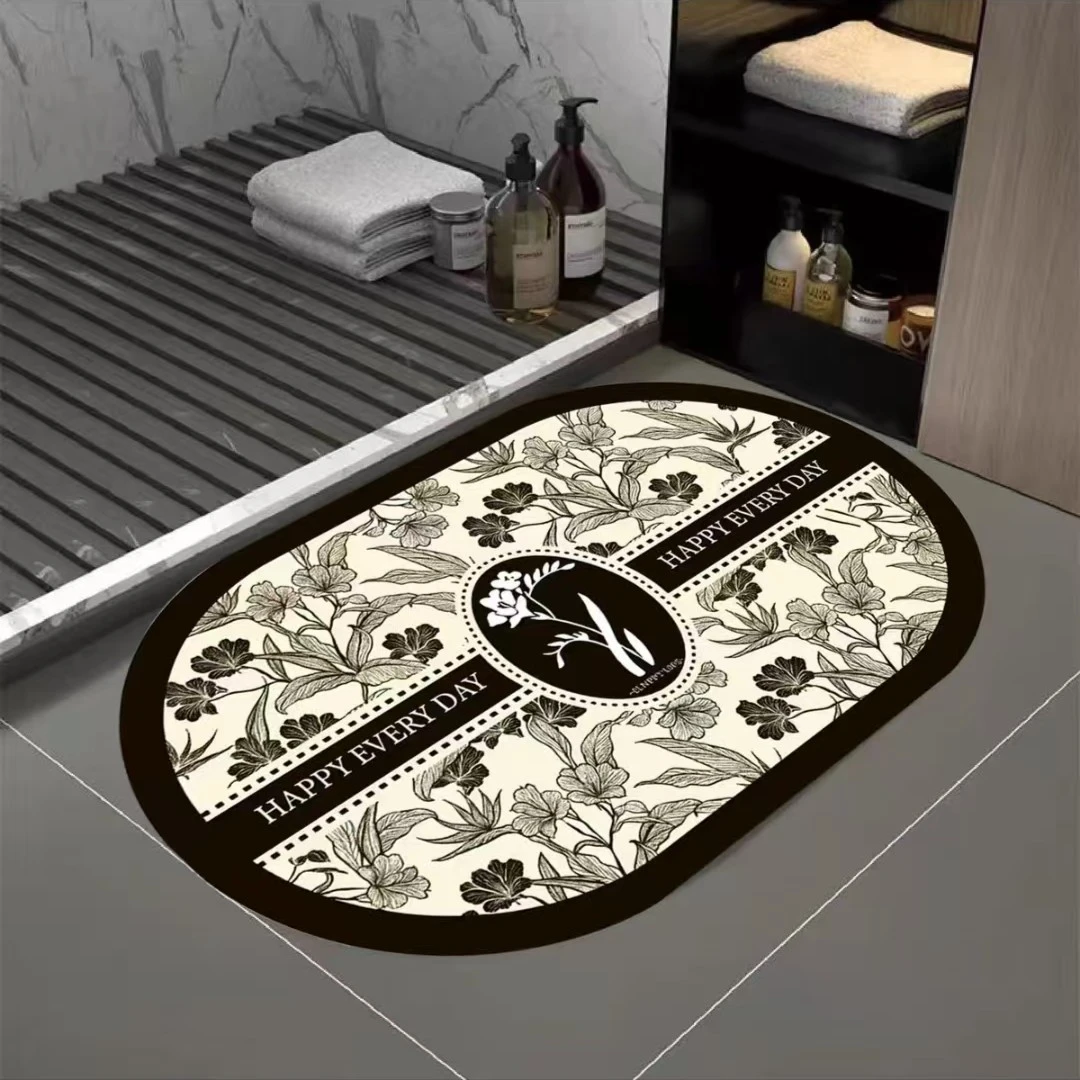 浴室脚垫硅藻泥防滑吸水地垫简约卫生间速干厕所家用垫可裁剪