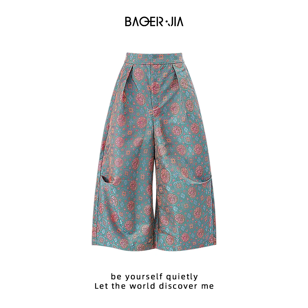 27-【小富婆】宝儿家含幂BC75225103XQ新中式吉祥如意纹直筒裤子