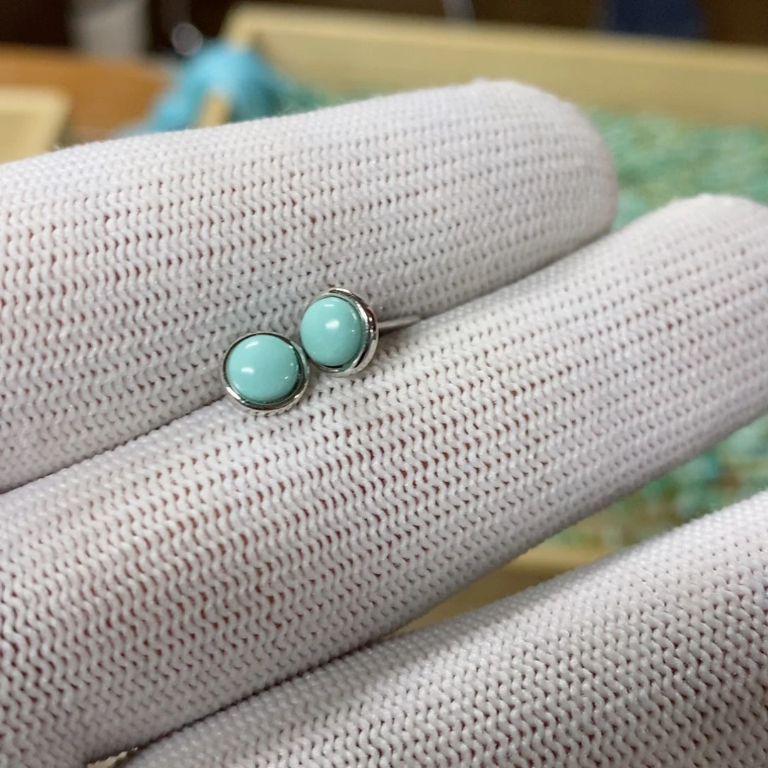 绿松石珠宝奇石银S925镶嵌