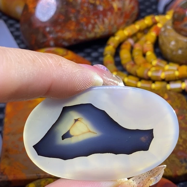 玛瑙/玉髓颈饰足银镀金镶嵌