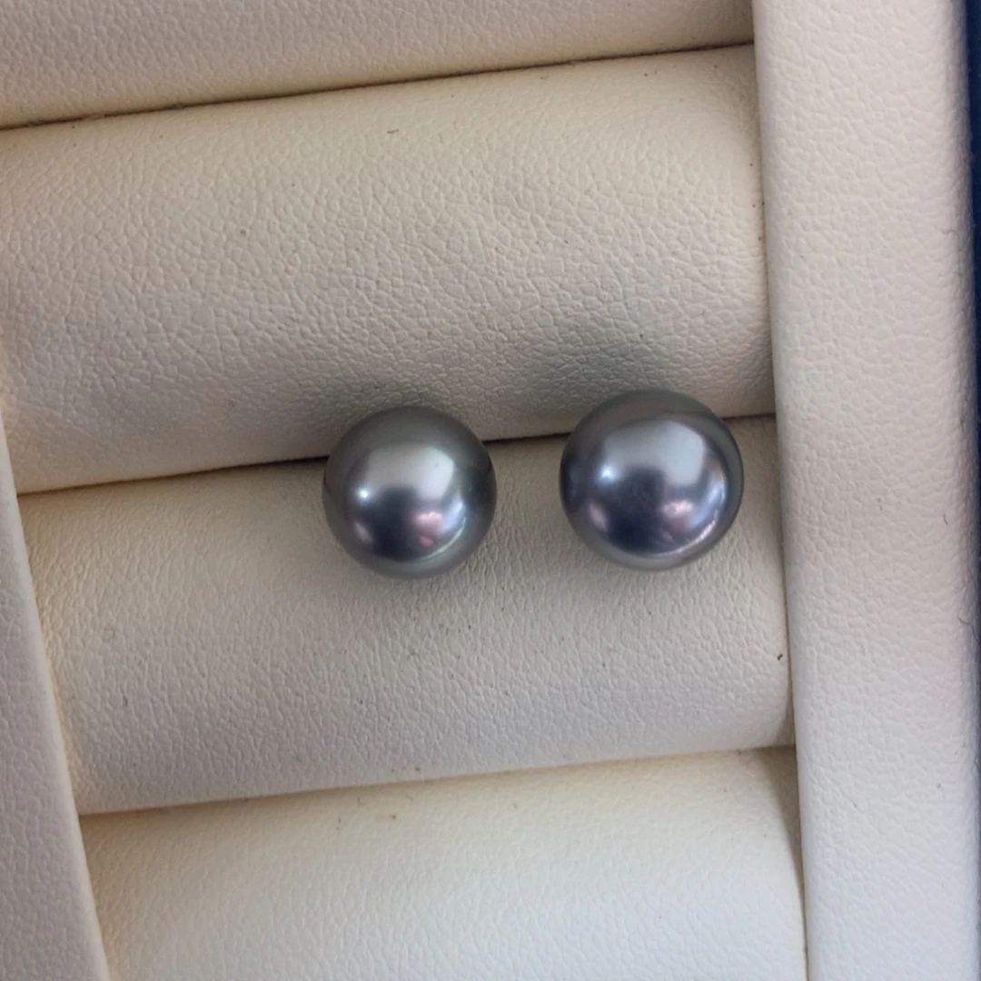 海水珍珠耳饰银S925镶嵌