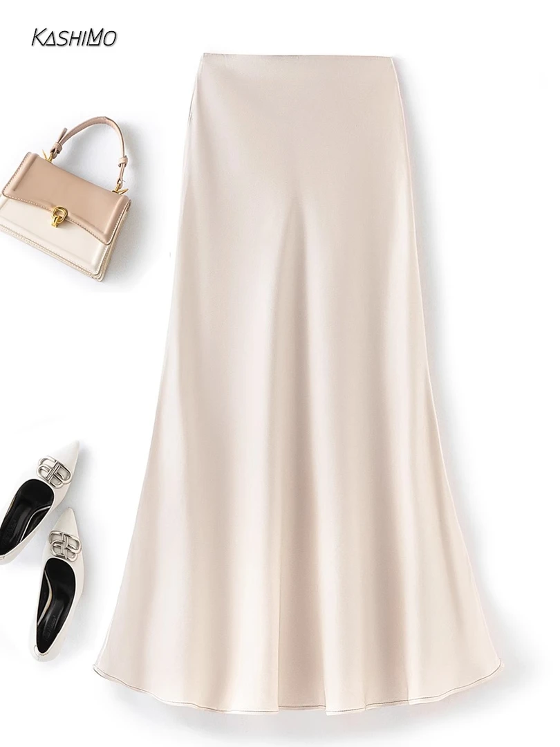 【五一出游穿搭女装】裙子女款爆款新款半身裙品质女装缎面2025