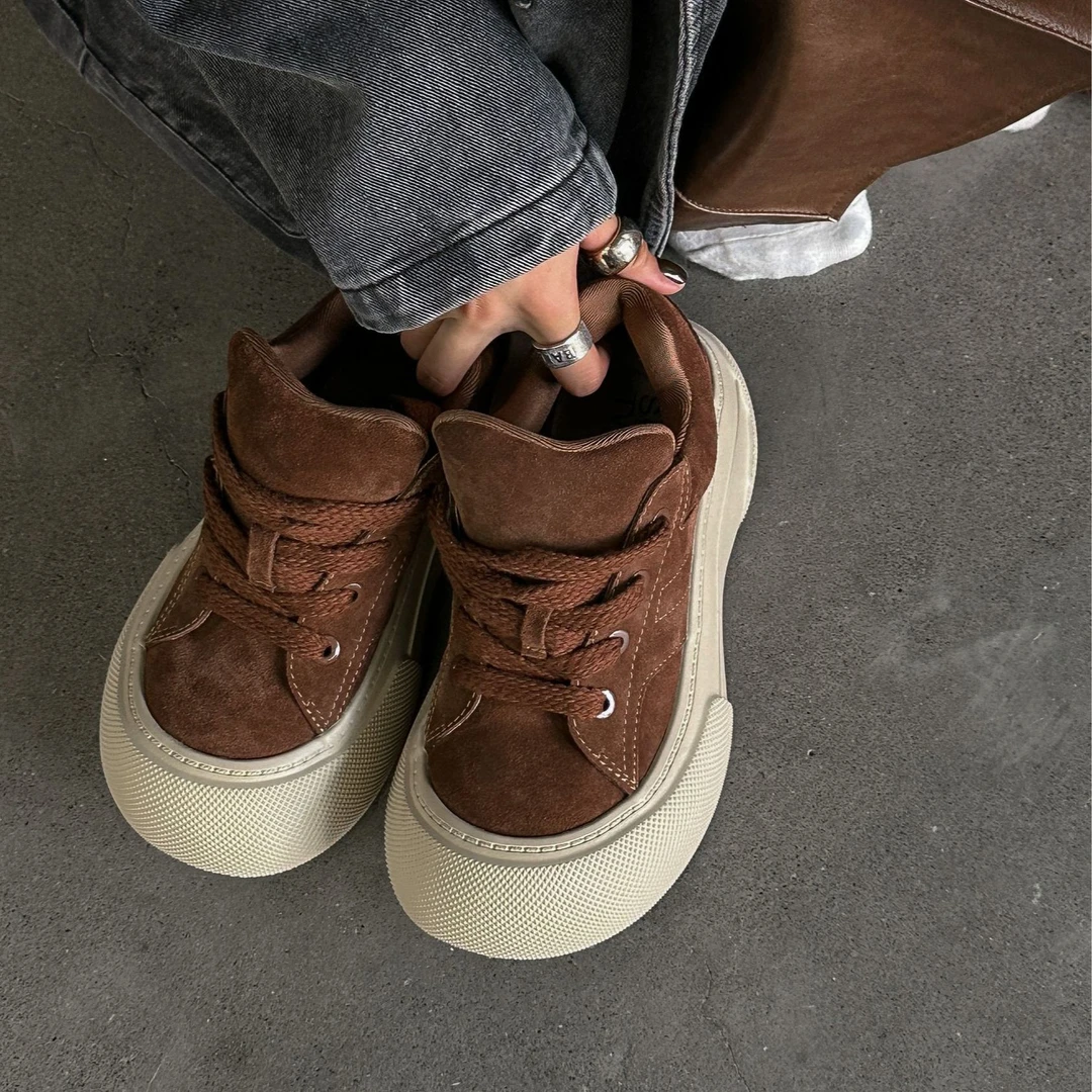 C5J3276  SGIRL TWTW丑萌大头鞋厚底小众面包鞋2024新款复古板鞋