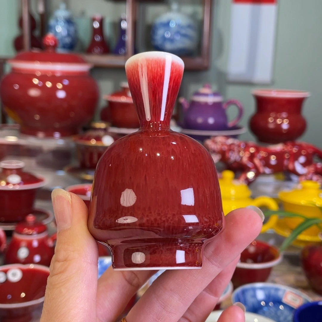 清欢雅玩原矿郎红福利小花瓶