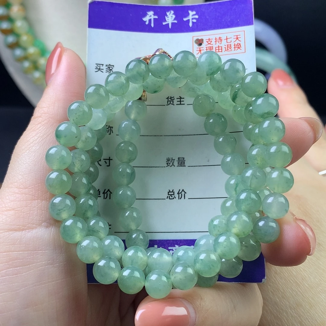 翡翠未镶嵌手链卡6.9