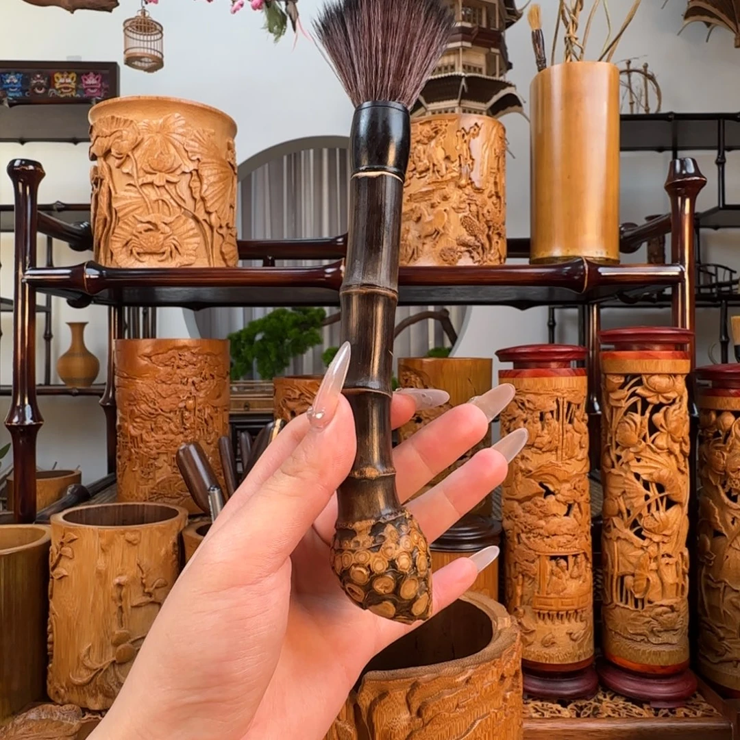 香榧木紫竹壶笔四大文玩