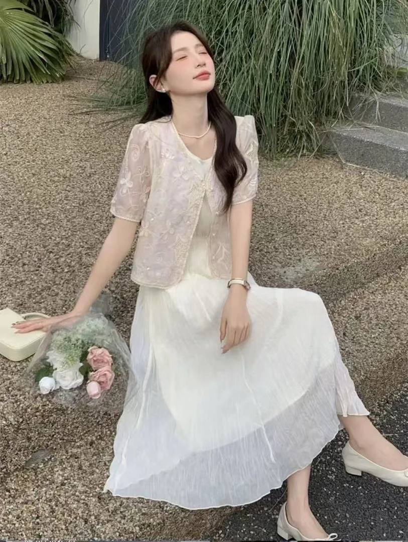 YS401夏季套头挂脖式高腰连衣裙显瘦长裙气质裙子女装女款