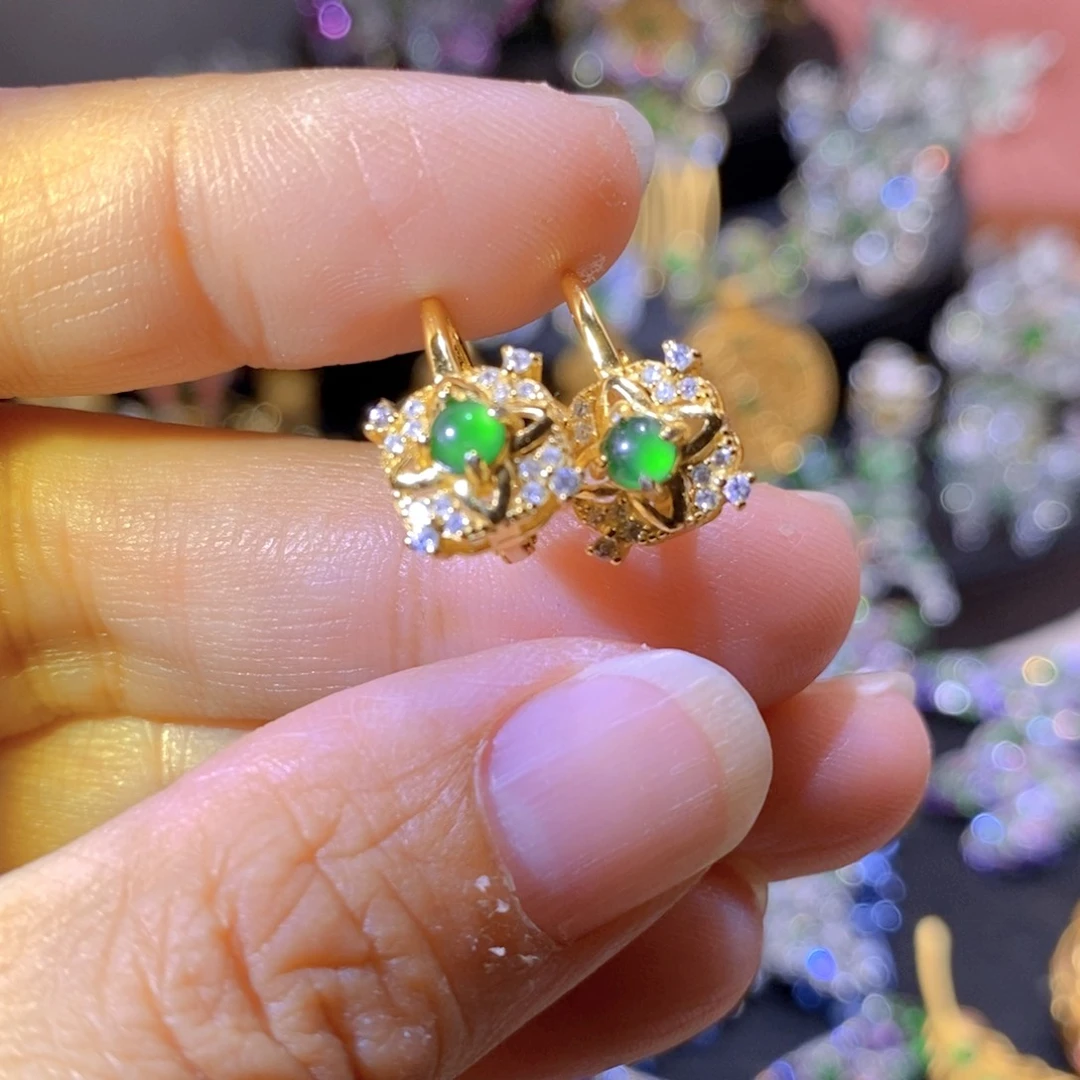 吊坠(不含链)银S925镶嵌翡翠