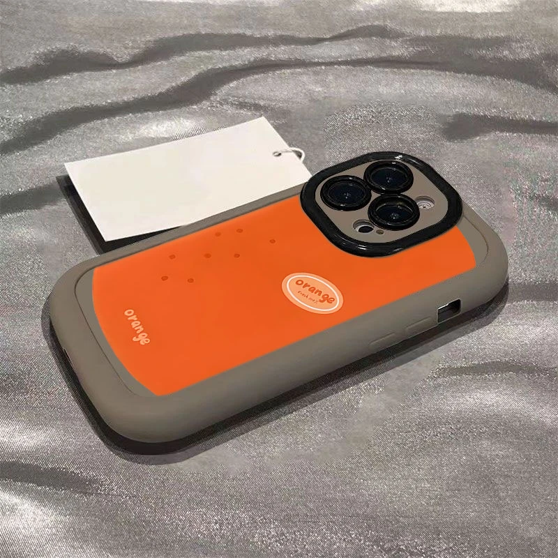 超大橙子适用iphone16promax苹果15/14P手机壳泡芙13p/12/11全包
