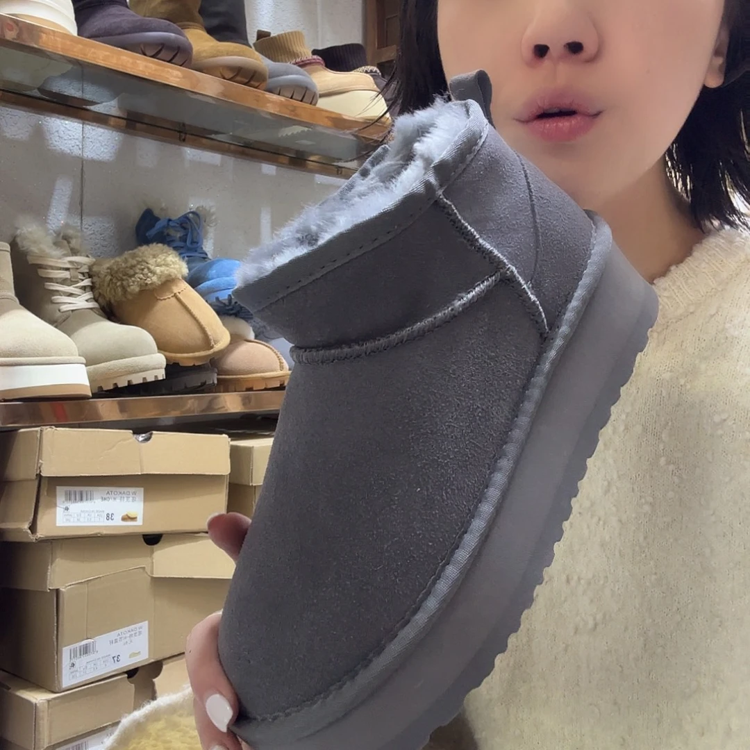 38码灰色雪地靴大棉