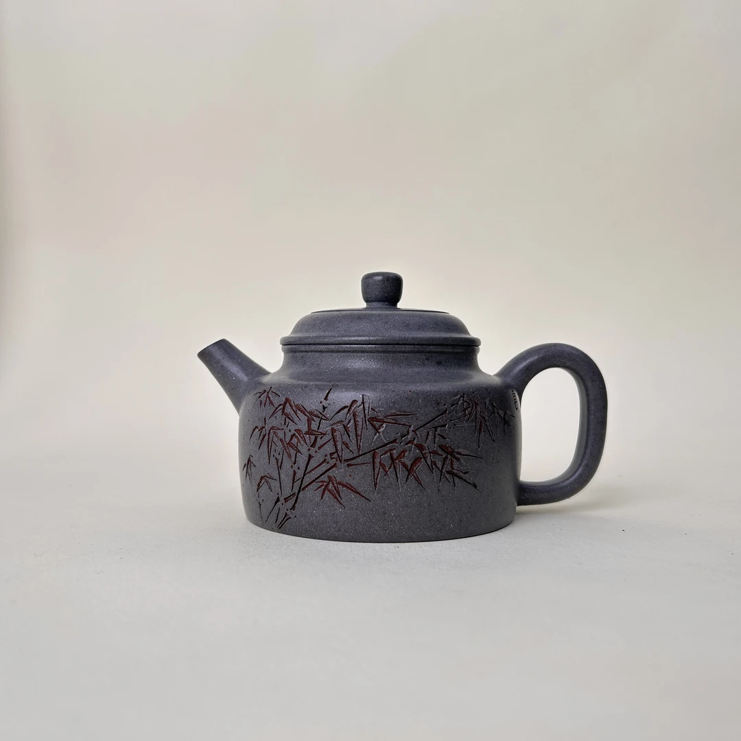 宜兴手工紫砂陶 方开明茶壶GS3627-10