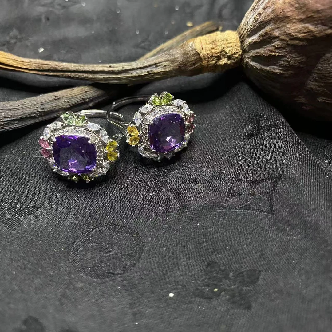 【玉合缘】天然紫水晶925银镶嵌戒指 -多样性发一2336