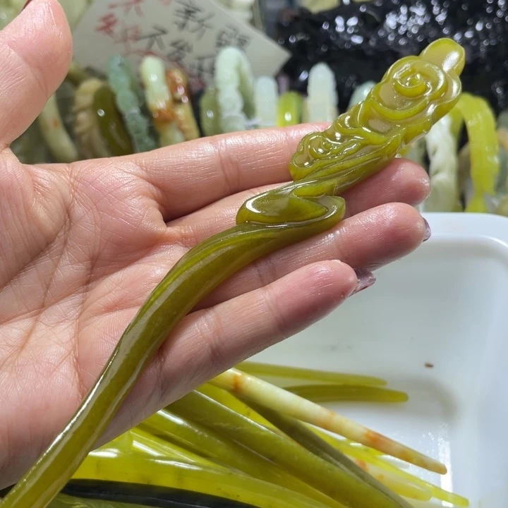 岫玉未镶嵌发簪发簪