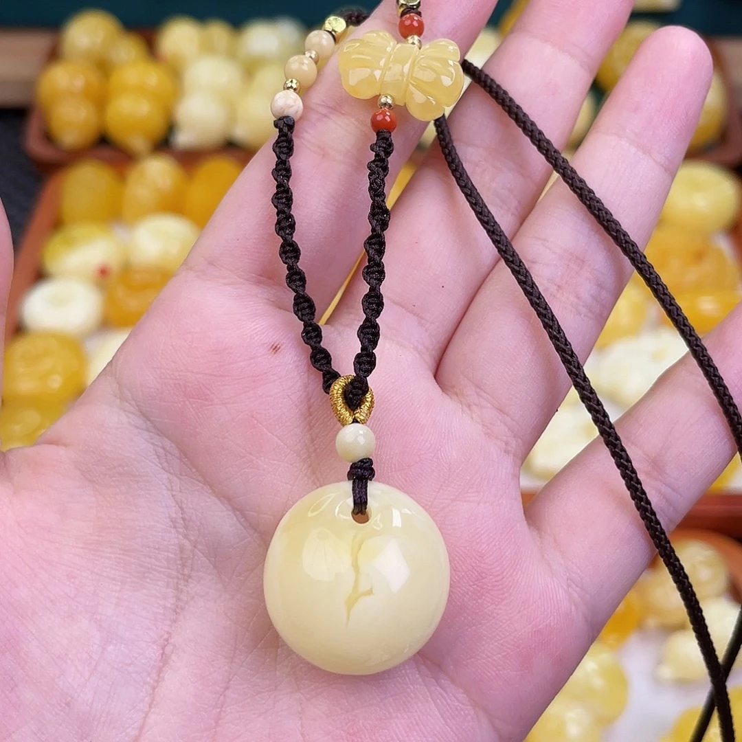 蜜蜡毛衣链未镶嵌蜜蜡