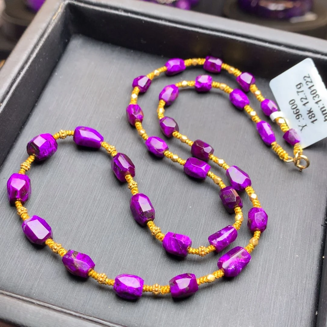 苏纪石（舒俱来）丝绒项链18K金镶嵌