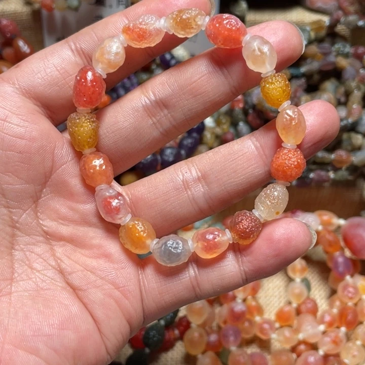 石英石纯铜阿拉善原石手串