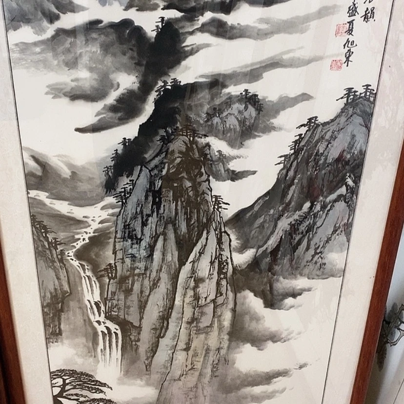 【闪购商品】国画手绘国画带框123.63不退