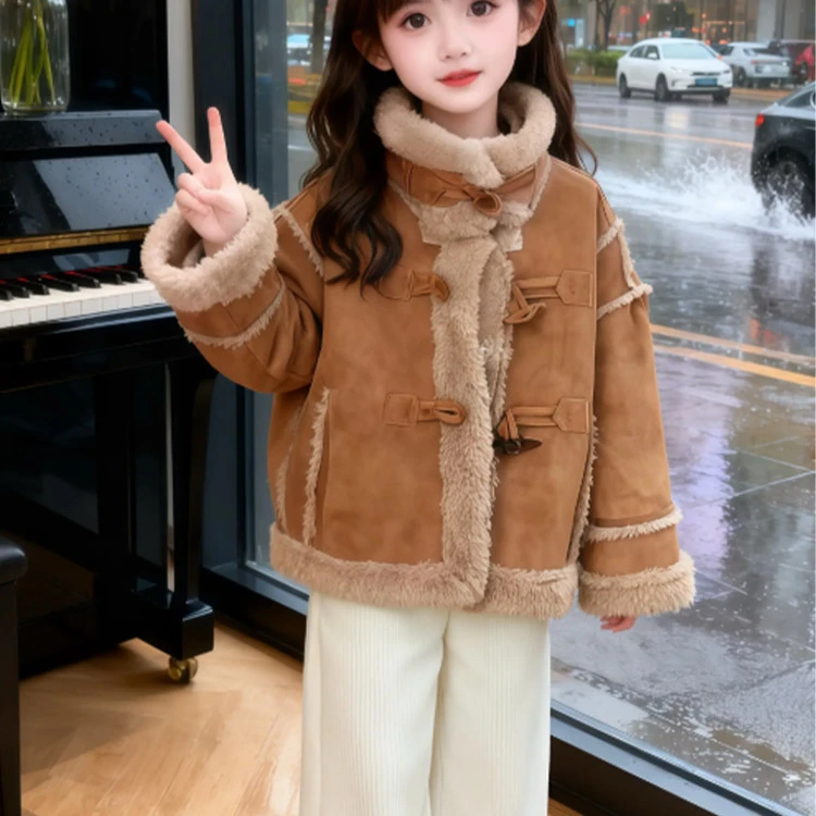 2025冬季新款儿童女童韩系时尚百搭休闲宽松麂皮绒儿童衣服秋冬款