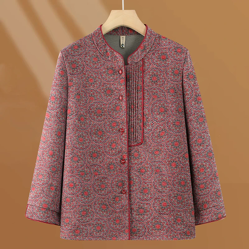 中老年人春装女奶奶长袖衬衫妈妈薄款春秋休闲老人两用衫太太衣服