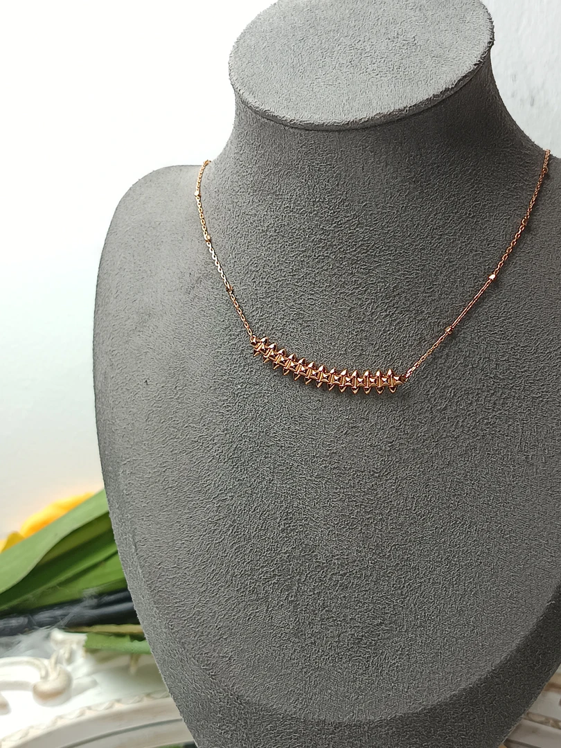 18K金套链 铆钉 小号 无钻 K玫