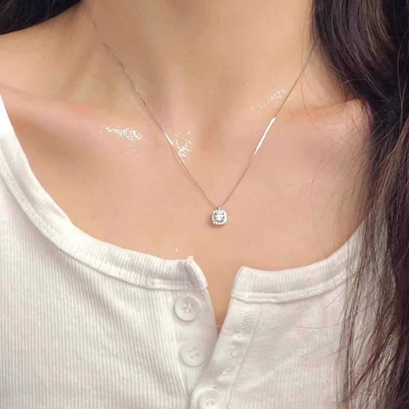 FARCOKO/法蔻 链子足银 小方项链女轻奢百搭设计情人节礼物送女友