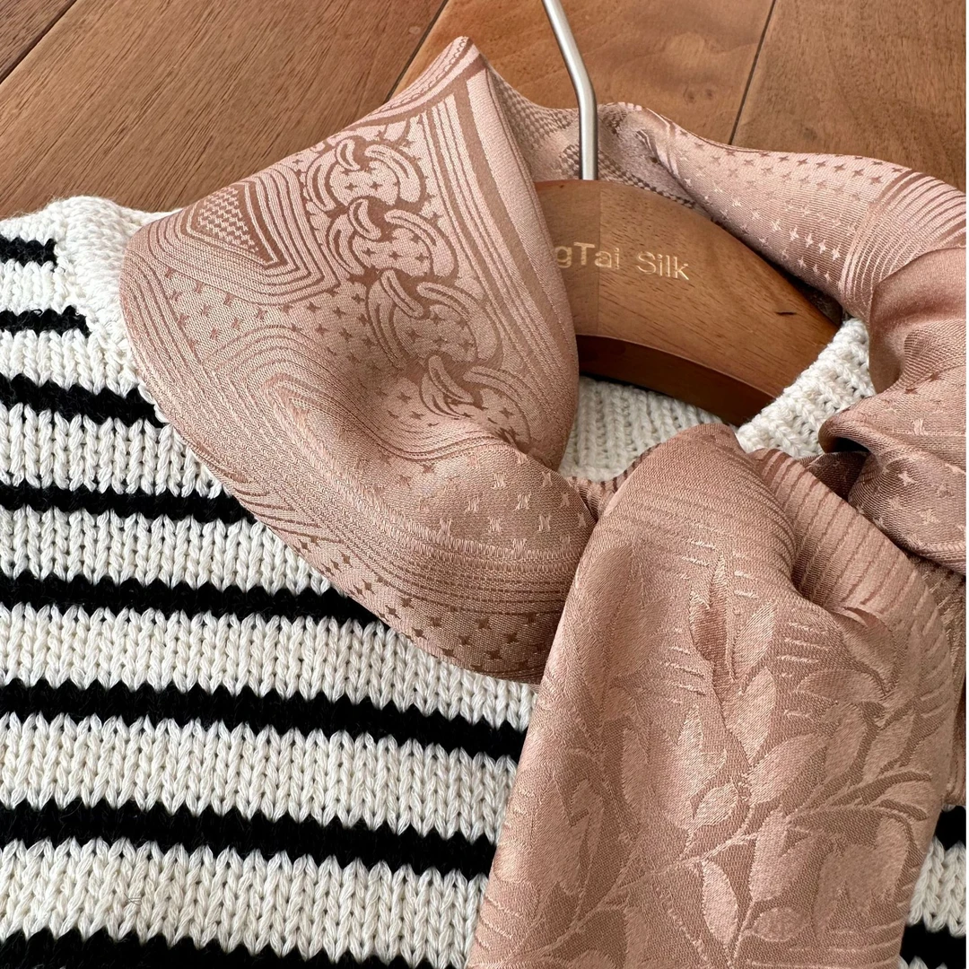 「利琪高订」春季新款国风新中式法式真丝纯色小丝巾CB628