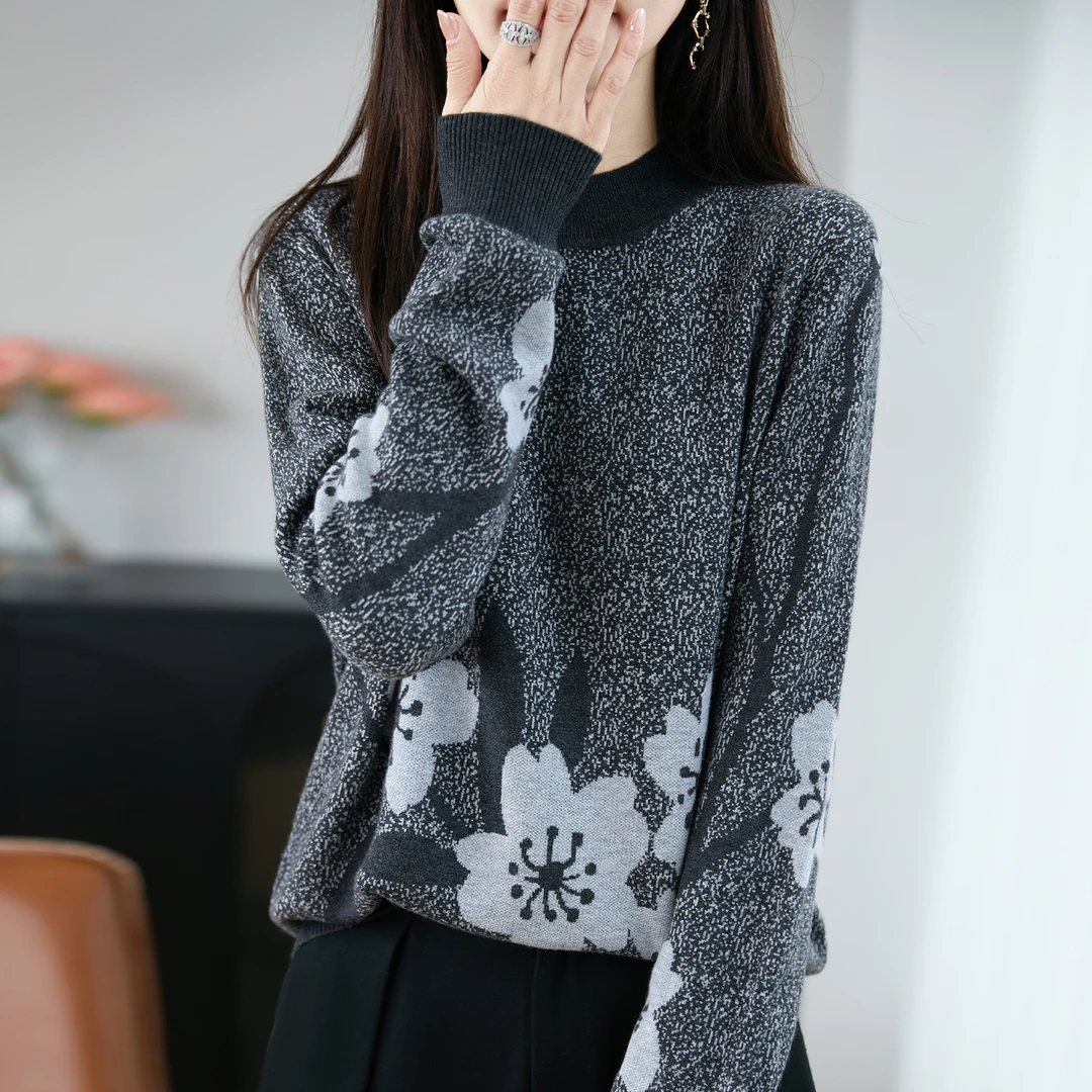 胖mm秋冬特大码半高领女士毛衣遮肚子高级感内搭可外穿针织打底衫