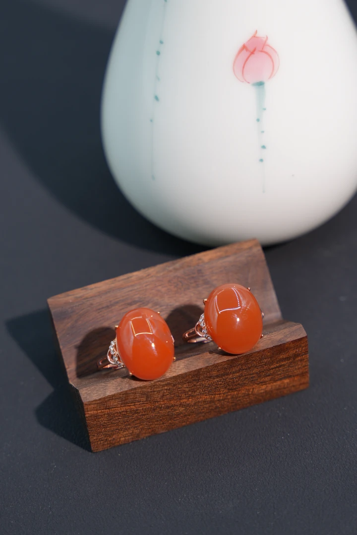 【元宝珠宝】南红蛋面冰红戒指多样性发一件JHL2015909